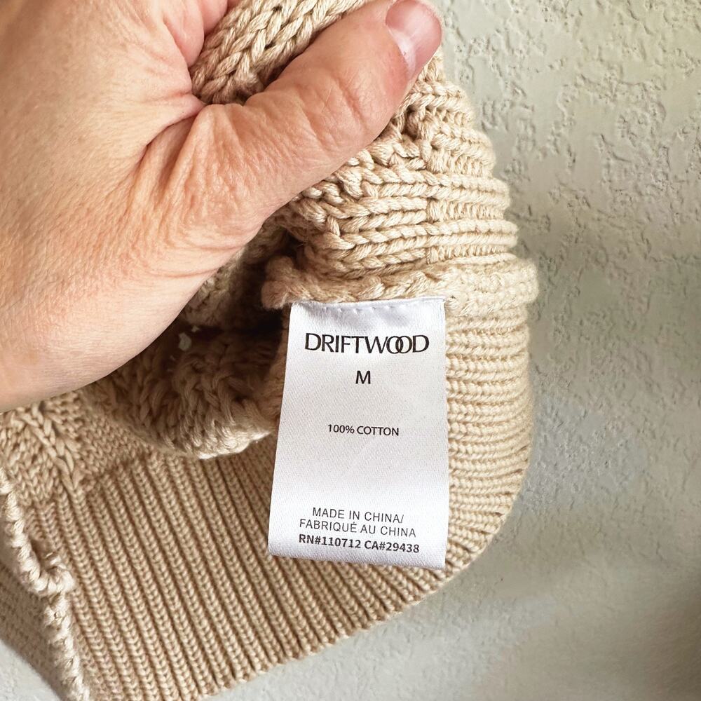 Driftwood Crochet Button Top Medium Ruffle Sleeve Sheer Boho Cottage Prairie New - Picture 4 of 7